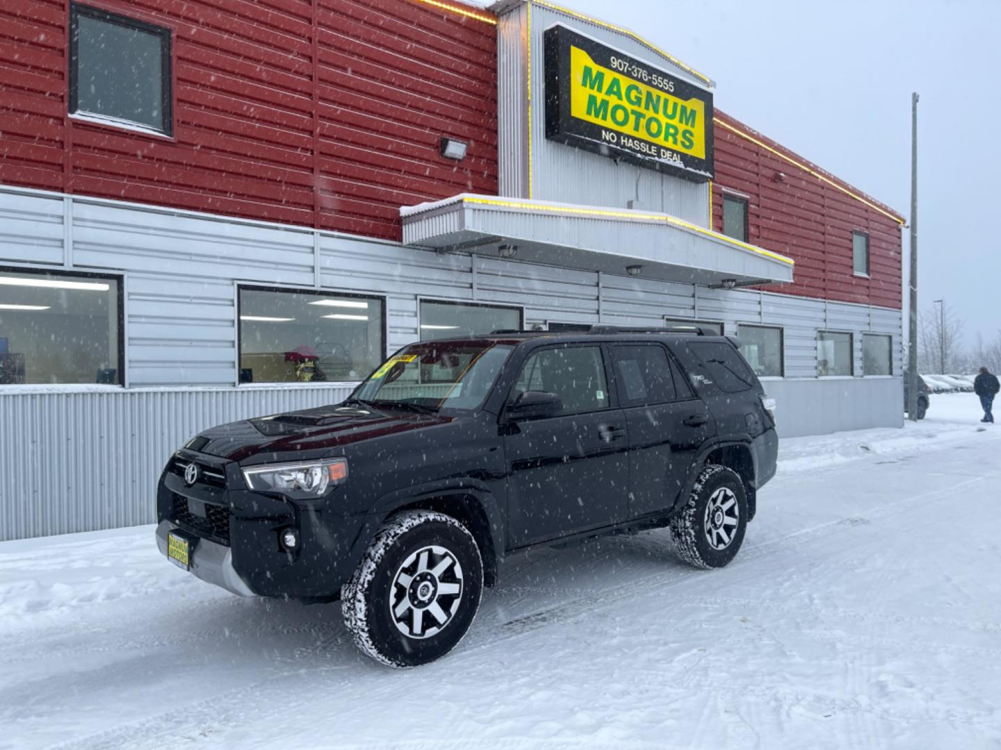 2023 Black /black Toyota 4Runner TRD Off Road (JTEPU5JR7P6) with an 4.0 6 Cylinder engine, 5 speed automatic transmission, located at 1960 Industrial Drive, Wasilla, 99654, (907) 274-2277, 61.573475, -149.400146 - Photo#1